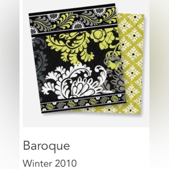 Vera Bradley Baroque Black Yellow Travel Kiss Lock Lined Cosmetic Makeup Bag - Picture 16 of 16